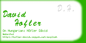 david hofler business card